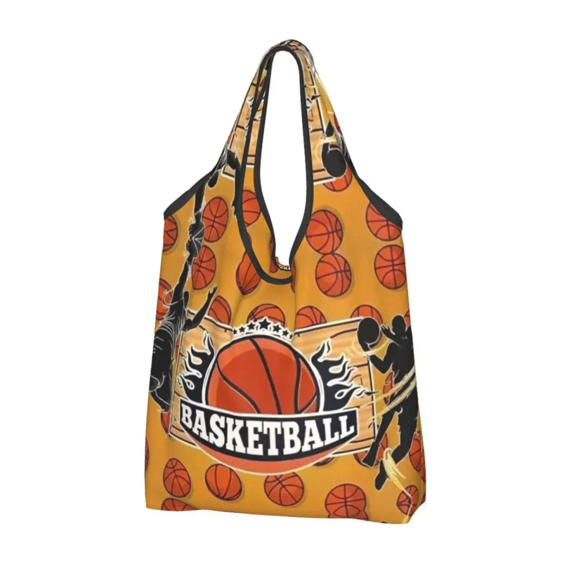 

Funny Basketball Shopping Tote Bags Portable Dots Round Physical culture Groceries Shoulder Shopper Bag