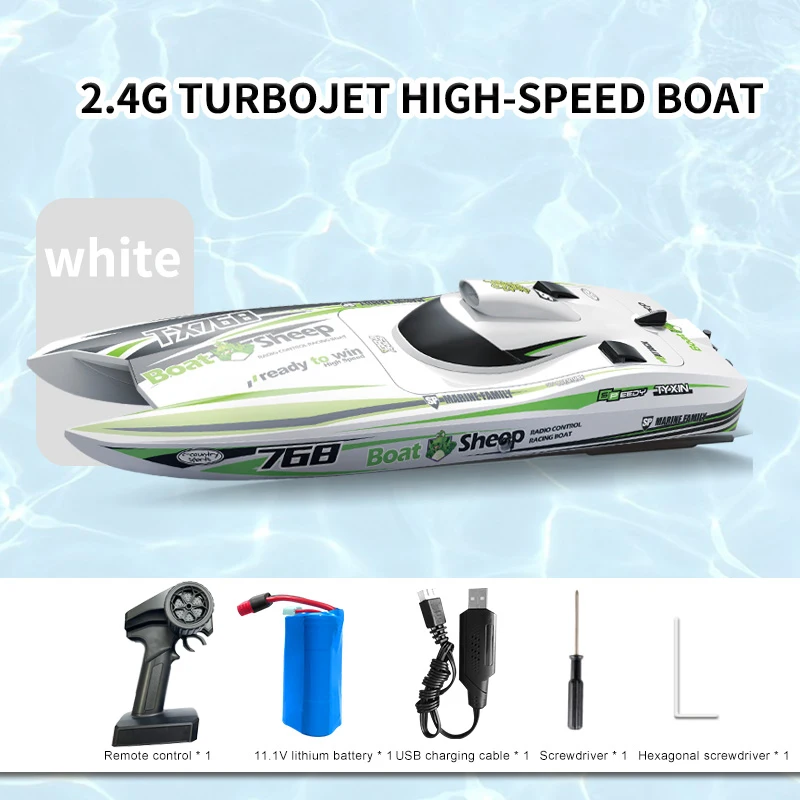 Bateau RC rapide 50 km/h avec boîte en mousse ou boîte originale