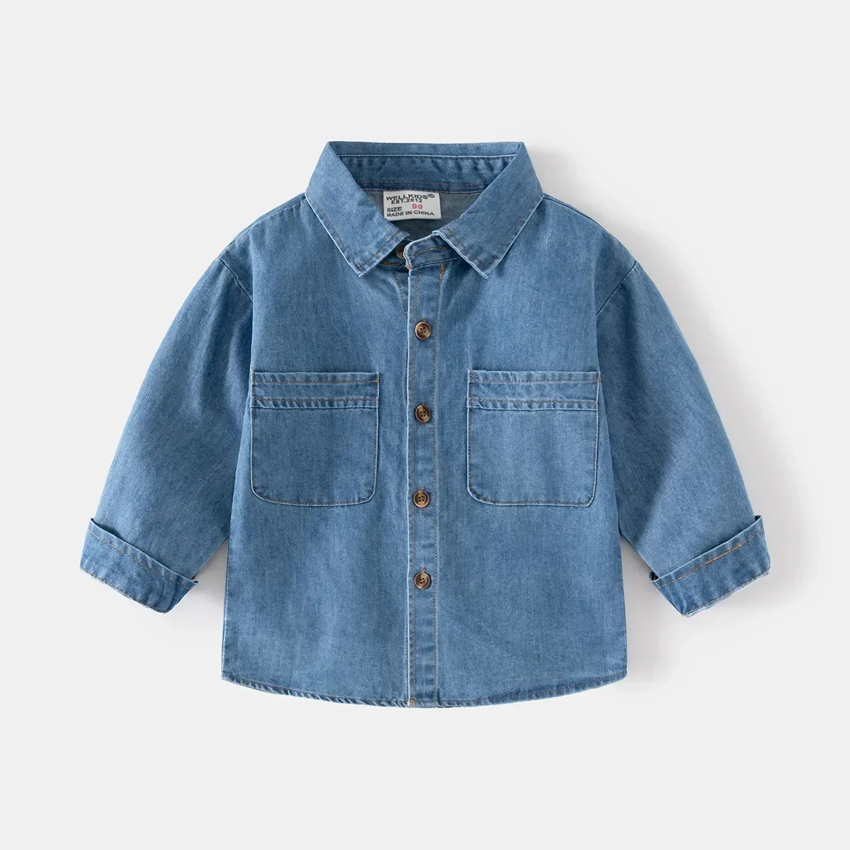 Boys Shirts Spring Kids Denim Long Sleeve Shirt