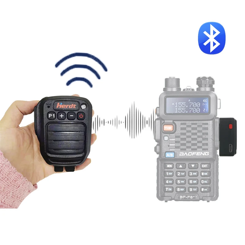 Миниатюрная Bluetooth ручная микрофонная Рация Беспроводная K-Head для двойного