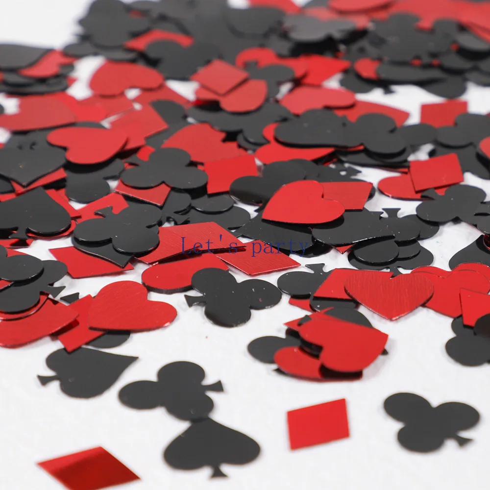 15 g/Beutel Casino Las Vegas Poker Thema Pailletten Konfetti Tischstreuer für Erwachsene Jungen Geburtstag Hochzeit Spiel Nacht Party Dekoration