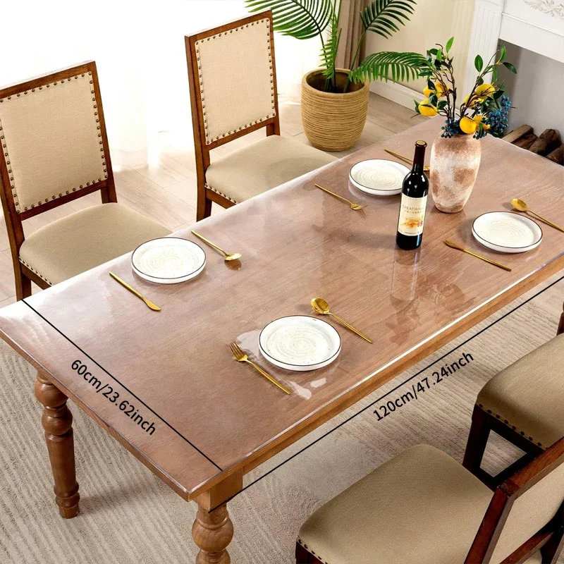 Clear PVC Table Cover Protector, Rectangular Transparent Non-Slip Desk Pads Mats for Countertop 6