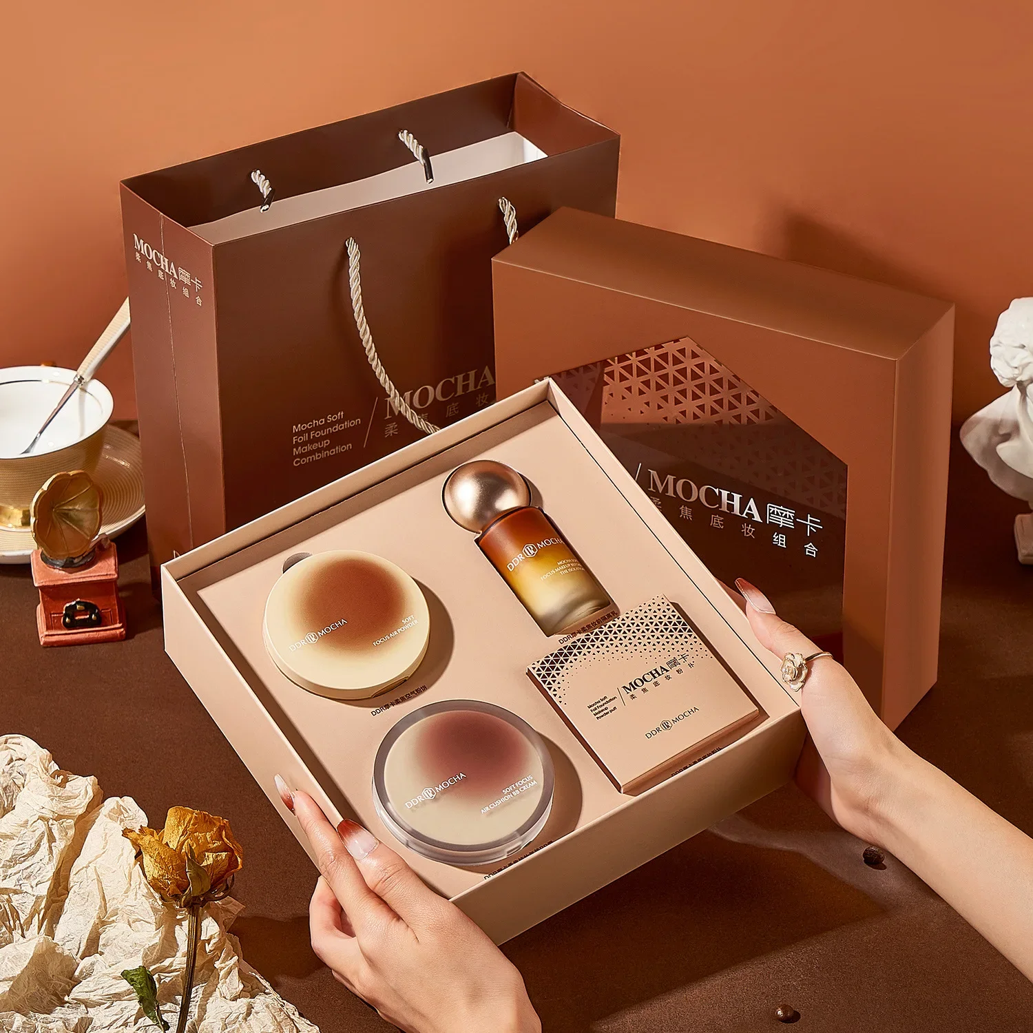 Ddr Mocha American Base Makeup Makeup Set before Make-up Base Cushion Bb Cream Powder Gift