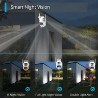 Caméra IP WIFI 9MP à trois objectifs, double écran avec zoom 8X, caméra PTZ 6MP, suivi automatique par IA, caméra de surveillance vidéo ICSee 4