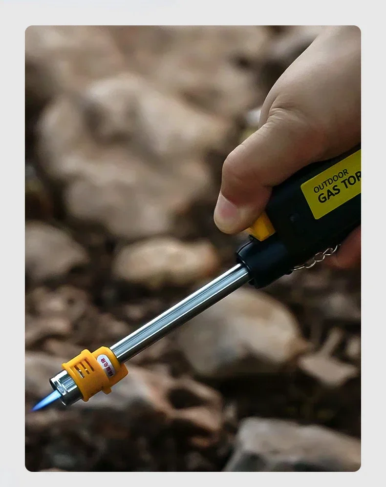 Description Picture 4 of itemOutdoor Camping Spray Gun Lighter Creative Telescopic Pole Ignition Blue Flame Windproof Lighter Can Be Used in The Kitchen