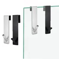 Bathroom Shower Door Back Hook Stainless Steel Over Glass Door Shower Towel Rack S-Shape Bathroom Bathrobe Hanger Holder Hooks 1