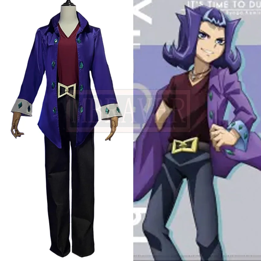 Yu-Gi-Oh! Zexal Reginald Kastle Kamispiro Ryoga Costume Cosplay Uniforme Da Festa Di Halloween Su Misura Di Qualsiasi Dimensione