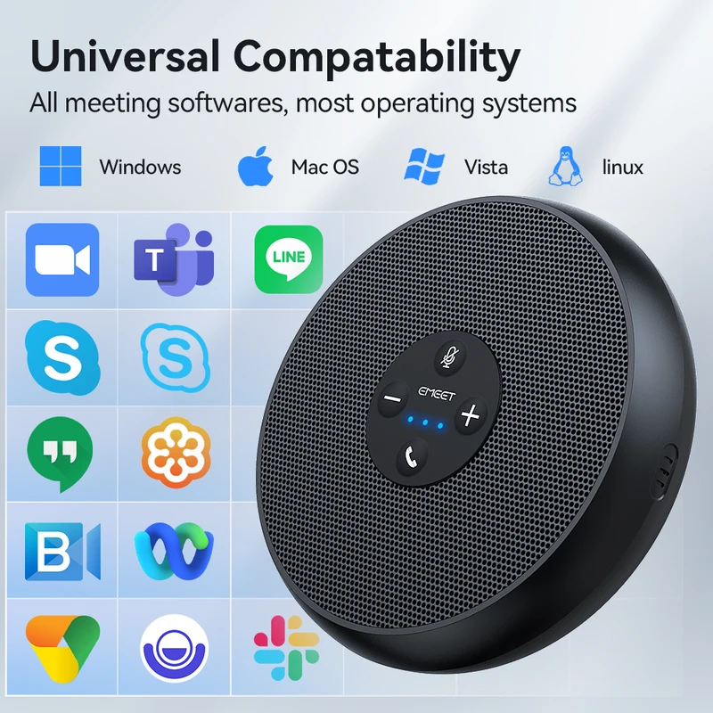 EMEET USB Wired Speakerphone Conference Speaker With 2