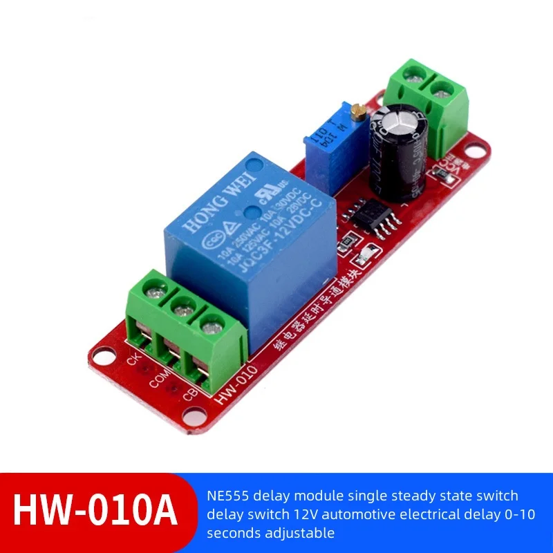 (10 Pz/Lotto) Modulo Di Ritardo Ne555 Interruttore A Stato Fisso Singolo Interruttore Di Ritardo 12V/5V Ritardo Elettrico Automobilistico 0-10 Secondi