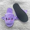 Halloween Bat Slippers Cute Bat House Slippers Non-Slip Plush Bat Slippers Comfortable Fluffy Open Toe Slides for Autumn Winter 2