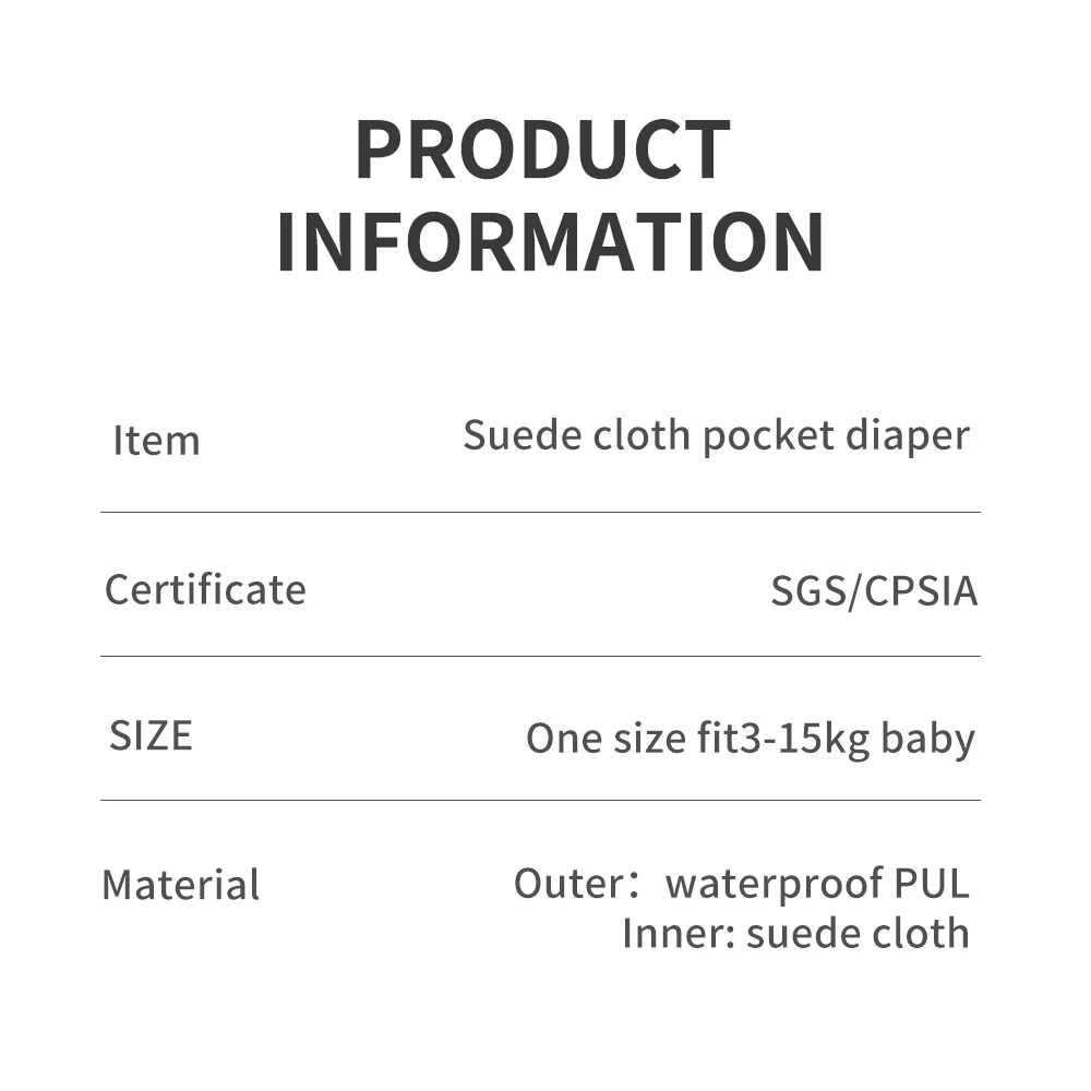 Happyflute 1pcs Ecological Baby Washable Reusable Cloth Pocket Diaper Baby Nappy One Pocket Fit 3-15kg