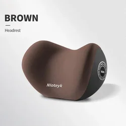 Deluxe Memory Foam Car Seat Neck and Lumbar Support Cushion (Brown Pillow)