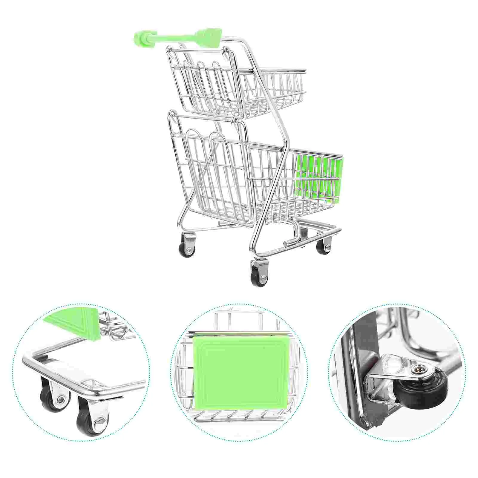 Mini Shopping Cart Stroller Toys Miniature Supermarket Baby Desk Small Alloy Child 5