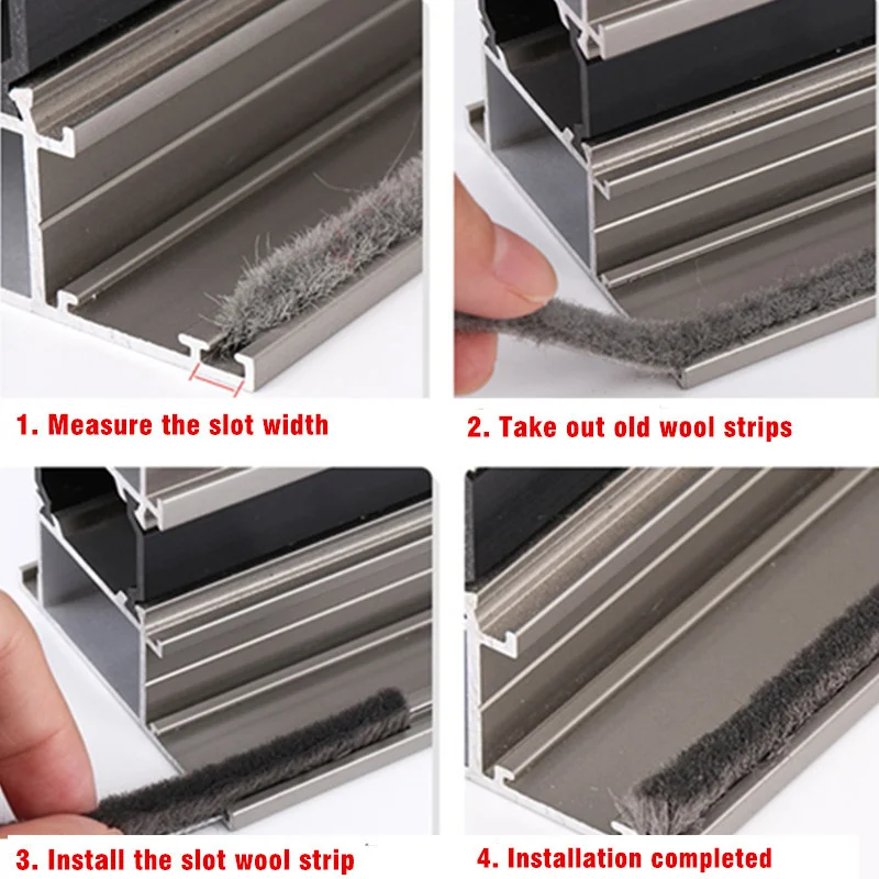 Door Window Sealing Strip Soundproof brush seal Card Slot Weather Stripping burlete puerta acoustique window gap foam filler 10M door seal strip,sealing strip tape,window seal strip,sealing tape,sealing strip,rubber seal strip,rubber door weatherstripping,door weatherstripping