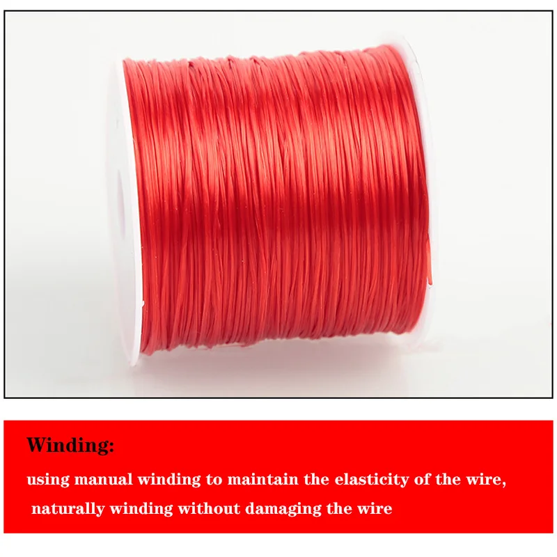 Description Picture 4 of item40M/Roll 0.6mm Flat Crystal Elastic Thread Bracelet String Leather Band Rope For Wearing Bracelet Elastic Thread Buddha Bead Thr