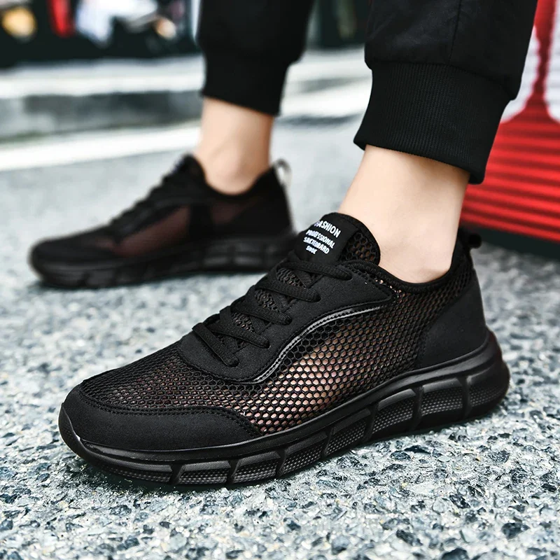 Summer Mesh Shoes Men Sneakers Breathable Light Man Casual Shoe Lace-Up Walking Footwear Tenis Masculino Zapatillas Hombre 2024