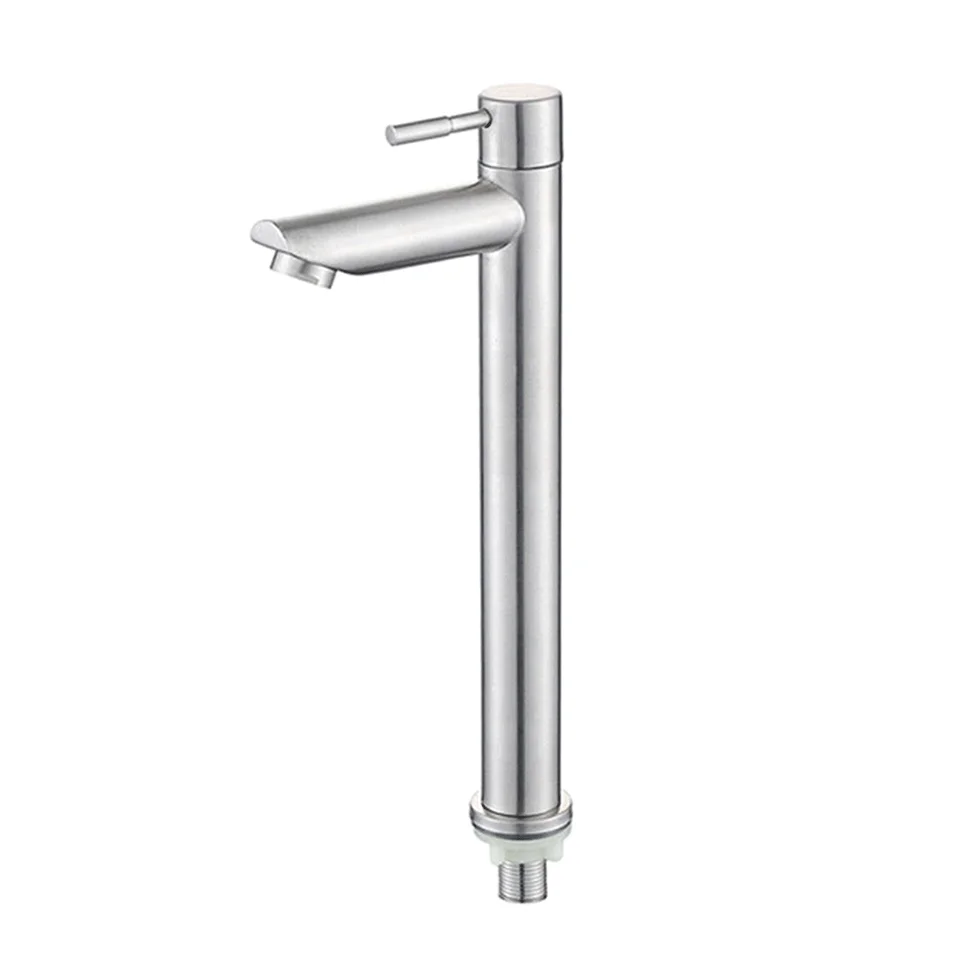 Basin Faucet Stainless steel washbasin faucet Single cold water 1/2 inch Public Bathroom Sink Bathroom Balcony