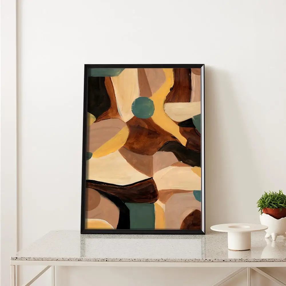 Quadro su tela con calligrafia e dipinto di aree di sabbia mobili, poster da parete per soggiorno, corridoio, decorazione per la casa, regalo moderno per le feste - immagine 4