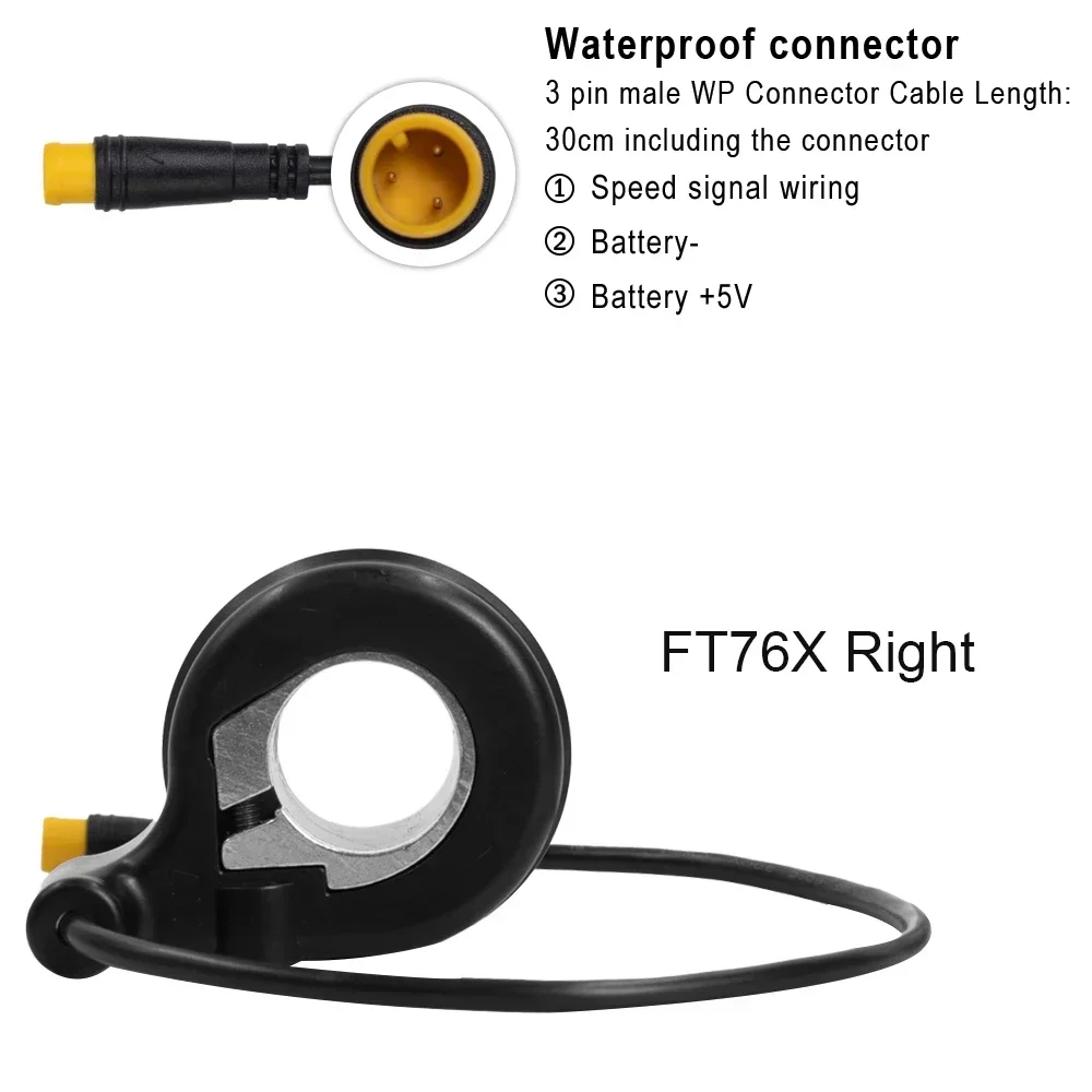 FT76X Half-Lenker-Beschleuniger, wasserdicht/SM-Stecker, links/rechts Griffteile für E-Bike, Half Twist Throttle, Elektroroller, Fahrrad – Detail 15