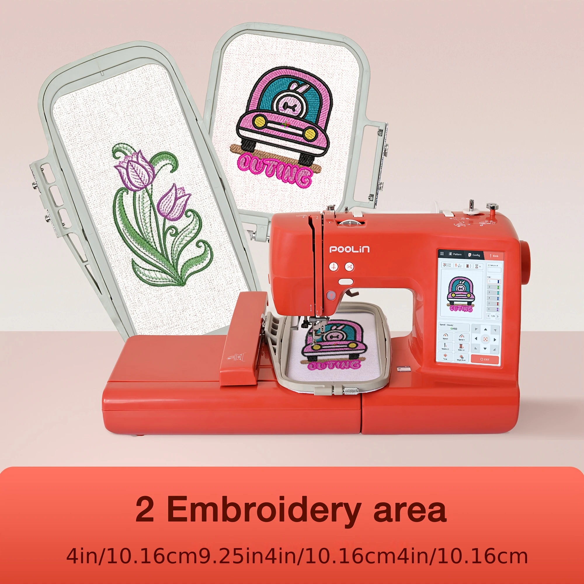 POOLIN EOC05-RE Home Use Computerized Embroidery Machine 3