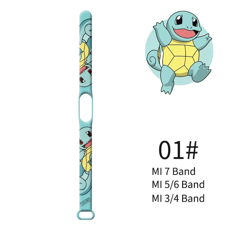 Chain Bracelet Xiaomi Mi Band Evangelion Pokemon Pikachu Silicone