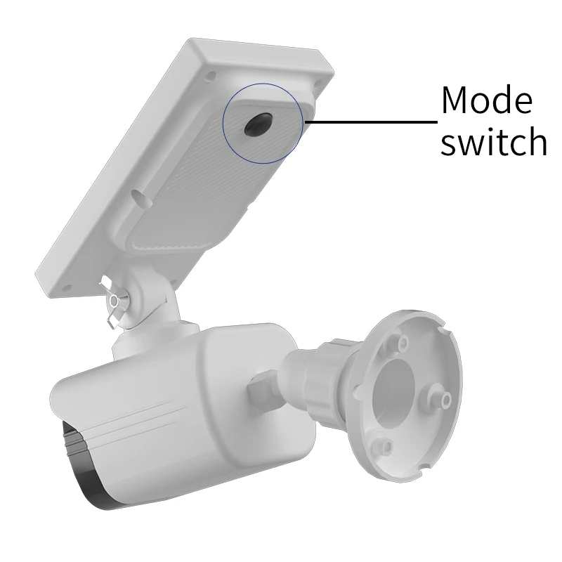 1PC Solar Battery Powered, Waterproof Fake Security Camera, Dummy Cameras, Motion-Activated Flood lights, Realistic Look 6