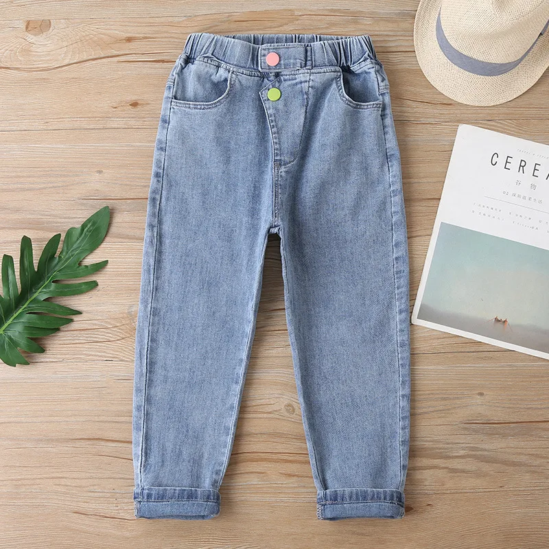 

Spring Kids Jeans for Baby Girl Jeans for Toddle Girl High Waist Loose Denim Jeans 3 4 5 6 8 10 Years Old Girls Jeans