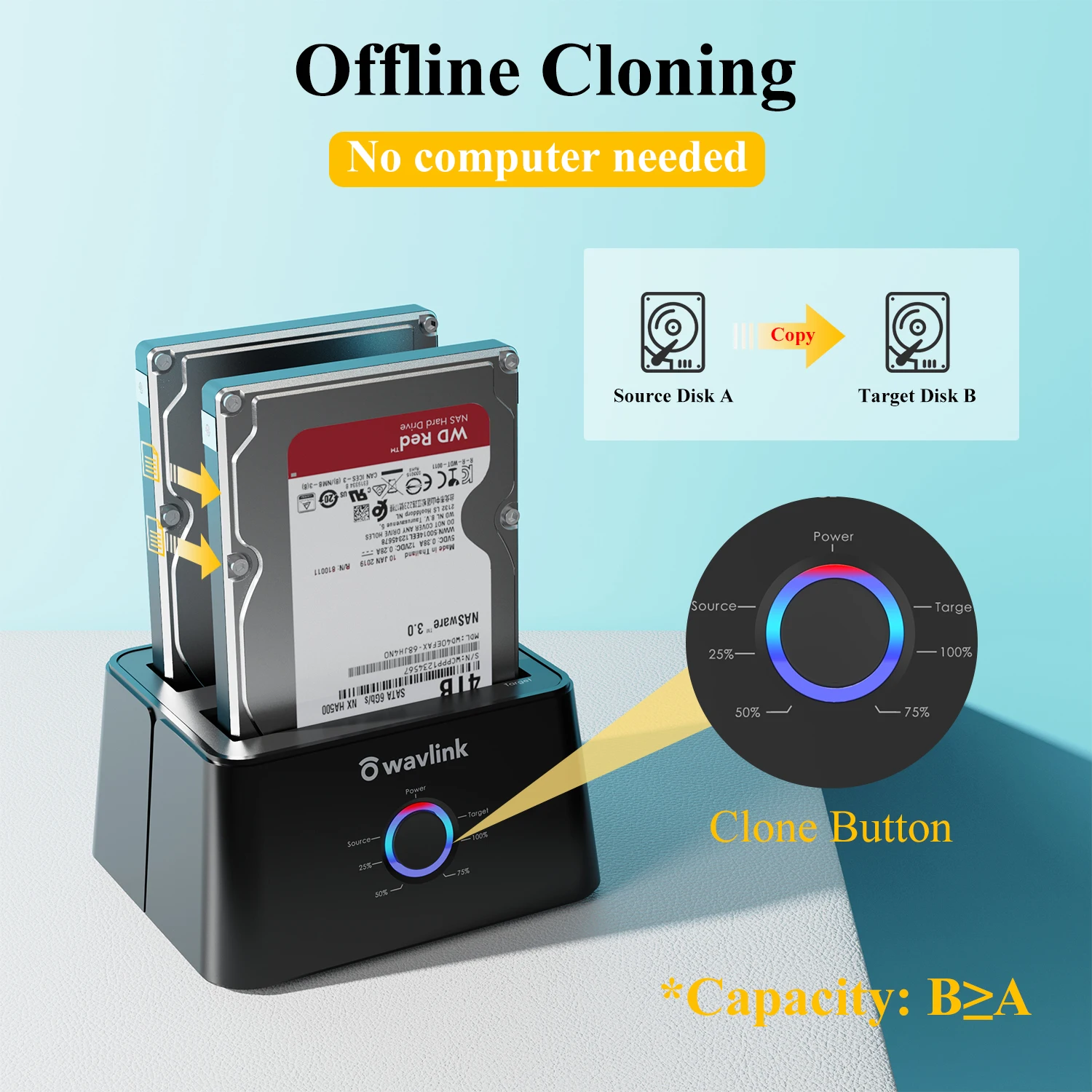 Wavlink HDD Docking Station Sata Hard Drive Enclosure SATA to USB 3.0 Adapter UASP For 2.5 3.5 SSD Disk Case HD Box Dock external hard drive case,hard drive enclosure,hdd docking station