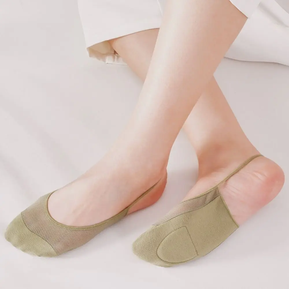 Summer Simple Comfortable Solid Color Breathable Invisible Boat Socks Women Sling Socks Half Palm Socks Lace Sock Slippers