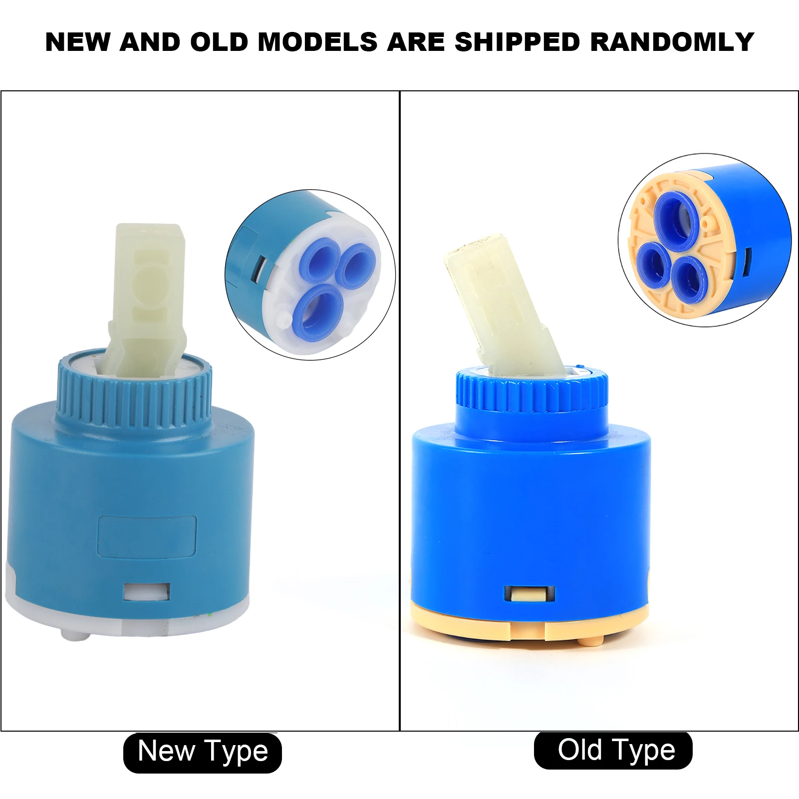 35/40mm Ceramic Cartridge Water Mixer Tap Inner Control Faucet Valve PP Plastic Blue Practical Ceramic Cartridge Tap Water Mixer