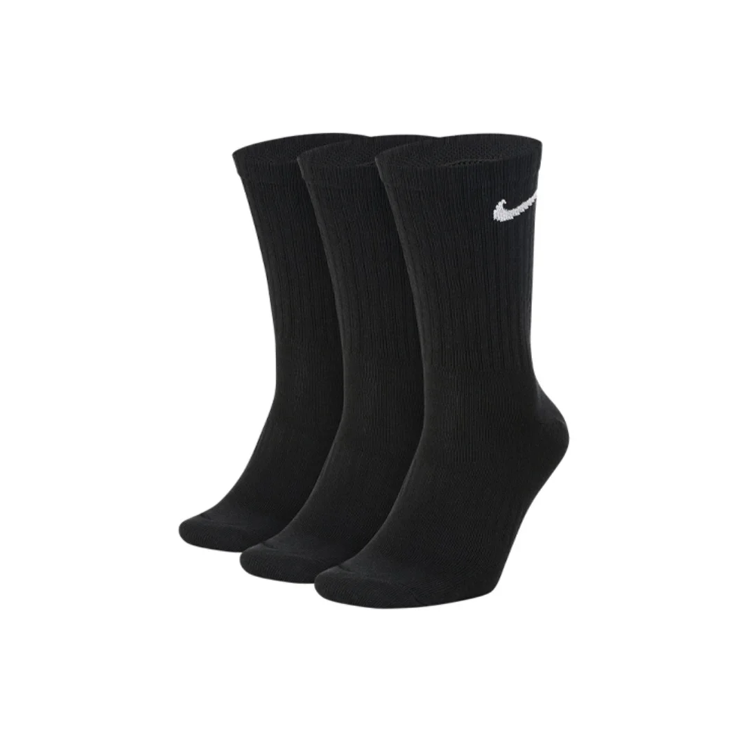 Nike Unisex Quick Dry Training Socks 3 Pairs Winter Support Comfort Soft Black&White cotton socks