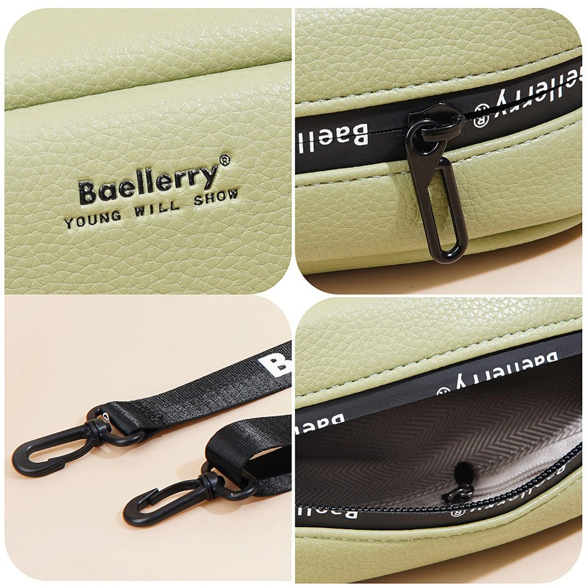 Baellerry Fashion Women's Crossbody Shoulder Bag Spacious Casual Everyday Bag Multi-Pocket Organizer Lightweight Large Capacity