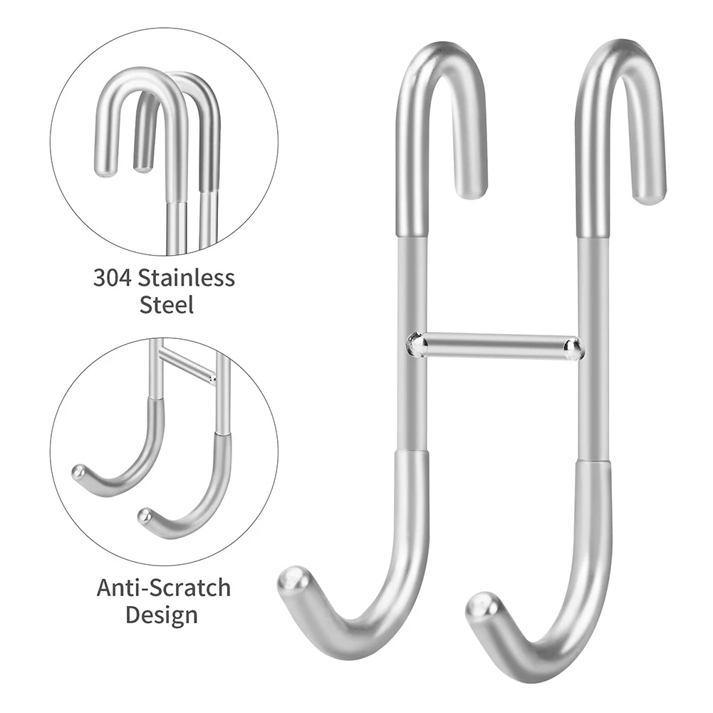 

Silicone Grips Shower Hook No Scratches No Drill or Stick Easy Access to Bathroom Accessories 2pcs Bathroom Towel Hangers