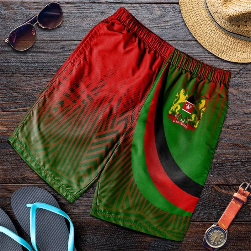 

Kenya Map Flag Graphic Short Pants For Men Clothes Hawaiian Boy Beach Shorts National Emblem Trunks Africa Country Kids Trousers