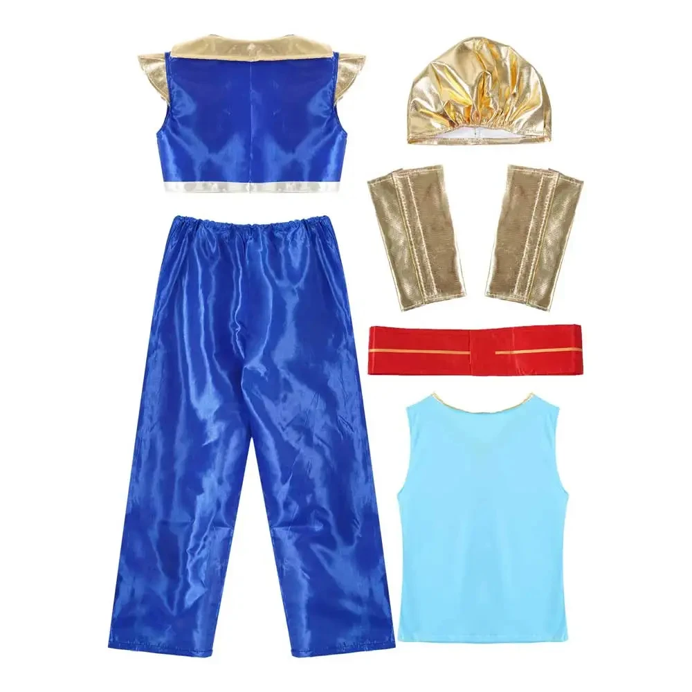 Arab Uniform For Boys Men Aladdin Cosplay Full Set Outfits Role Play Halloween Carnival Suit Performance Clothes Anime Costume
