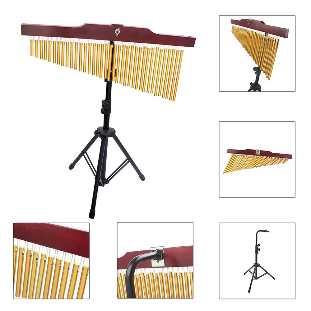 36 Bells Barchime Chime Bar Wind Chime Gold Single-Row Solid Aluminum Alloy Bar Chimes Windchime Wooden Musical Instrument