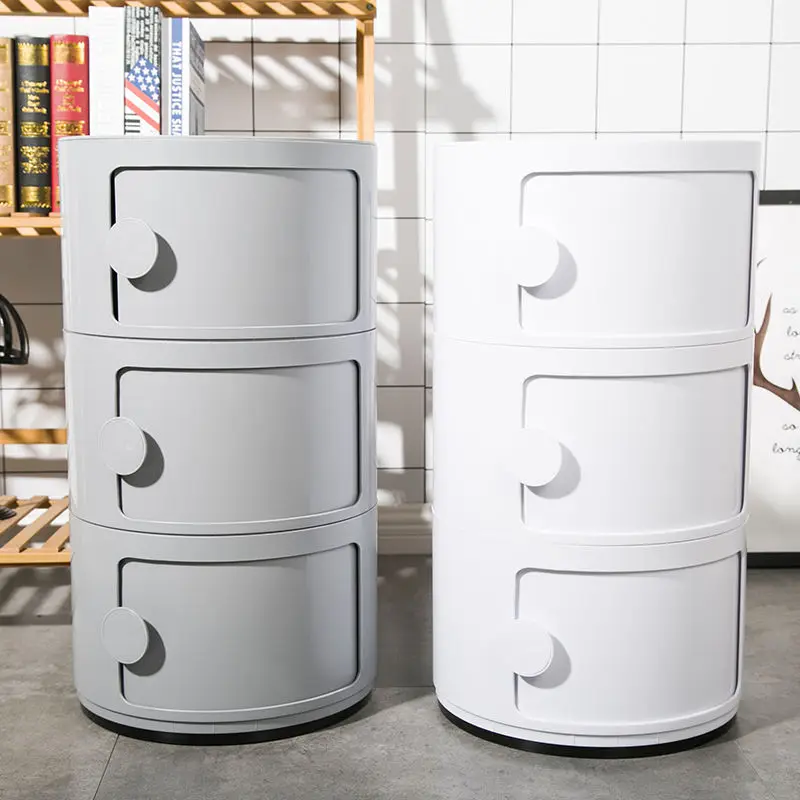 Nordic bedside table white plastic creative small cabinet modern Mini simple circular storage side cabinet night stand 4 Nordic bedside table white plastic creative small cabinet modern Mini simple circular storage side cabinet night stand 4