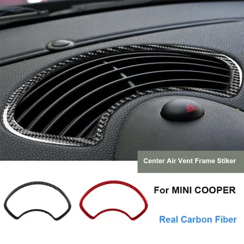 Per mini cooper R56 R55 R57 2007-2010 strumento aria condizionata pannello di sfiato accessori auto adesivi decorativi in fibra di carbonio
