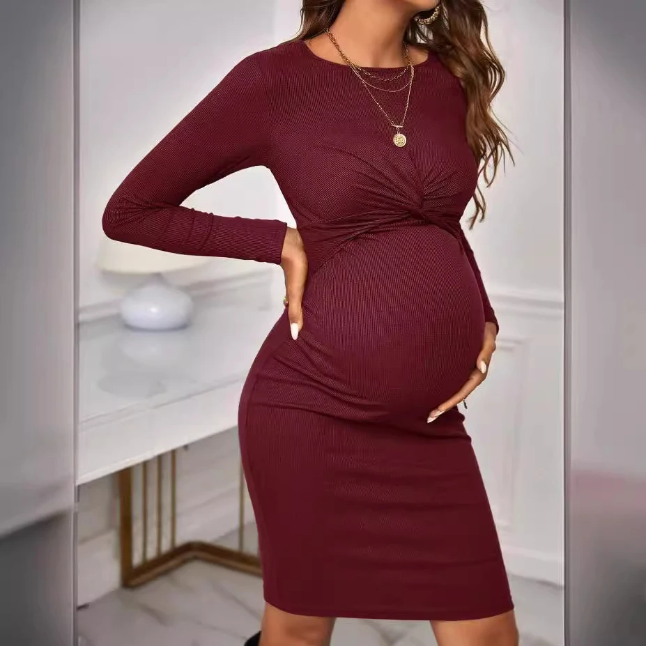 Alice Round Neck Pregnancy Maternity Dress 1