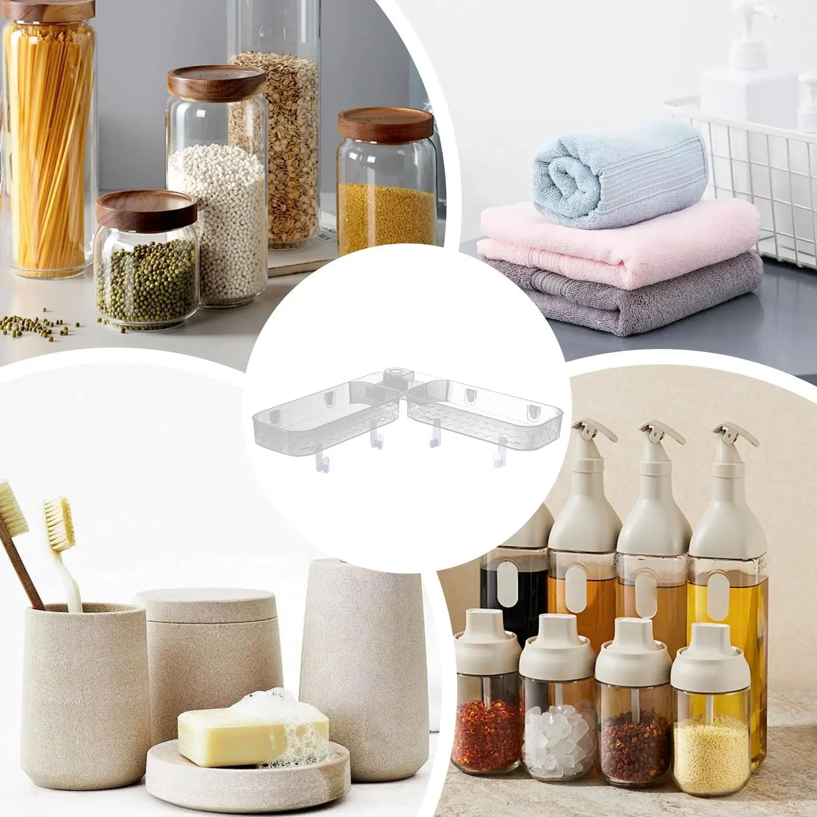 Corner Shelves For Shower Drainign Multifunctional Stable Holder Bathroom Storage Shelf For Routine Sink Hygiene Kitchen Home