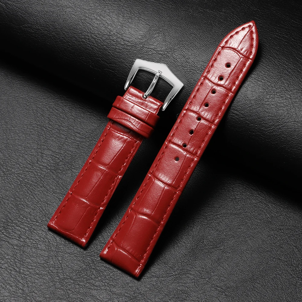 Premium Black Genuine Leather Watch Strap - Universal Fit