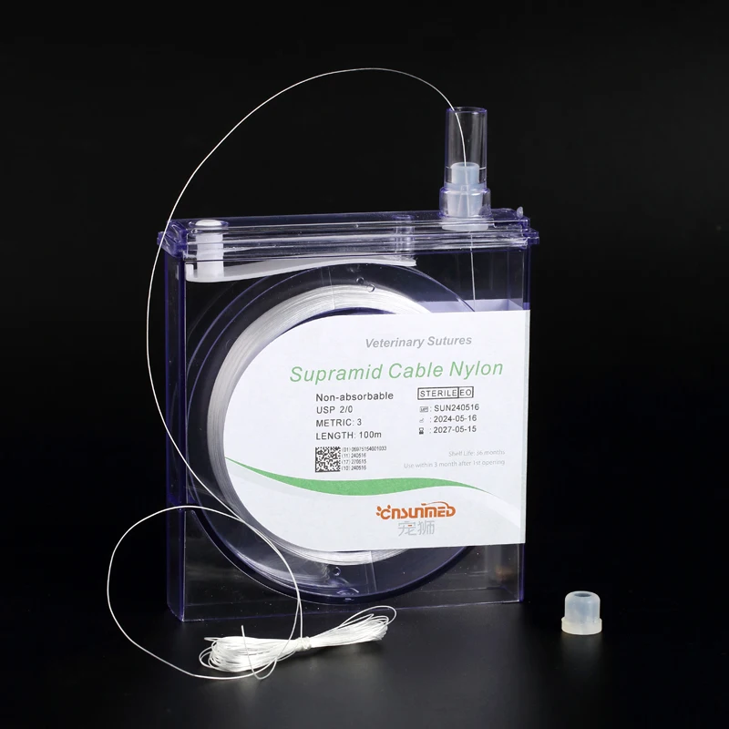 Supramide Suture Pseudo-monofilament Nylon Surgical White USP2/0 USP3/0, 100 m Sterile