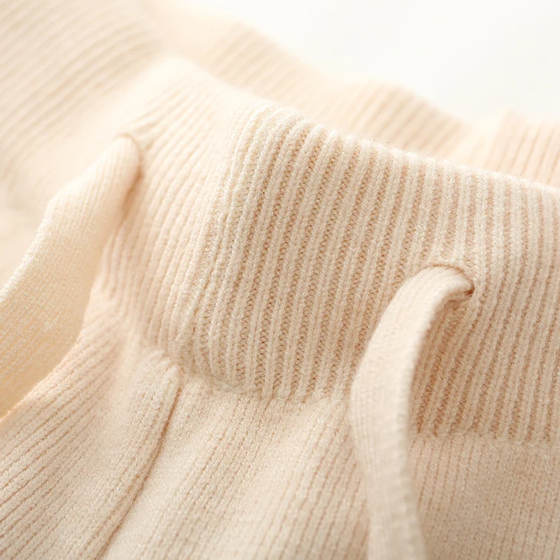 Knitted Wide Leg Pants for Women New Elastic Band Wool Pants casual pants Sports Pants 2025 Spring Strong Inclusive Floor pants 3