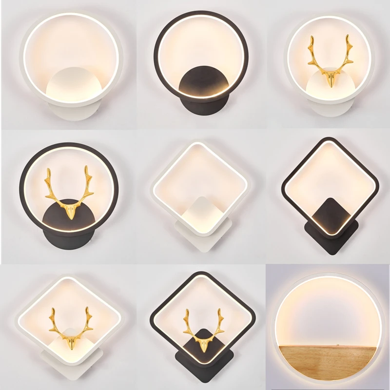 Nordic Creative Personality LED Wall Lamp Bedroom Mode Minimalist Bedside Wall Lamp Hotel Corridor Lamp Room Round Acrylic Lamp