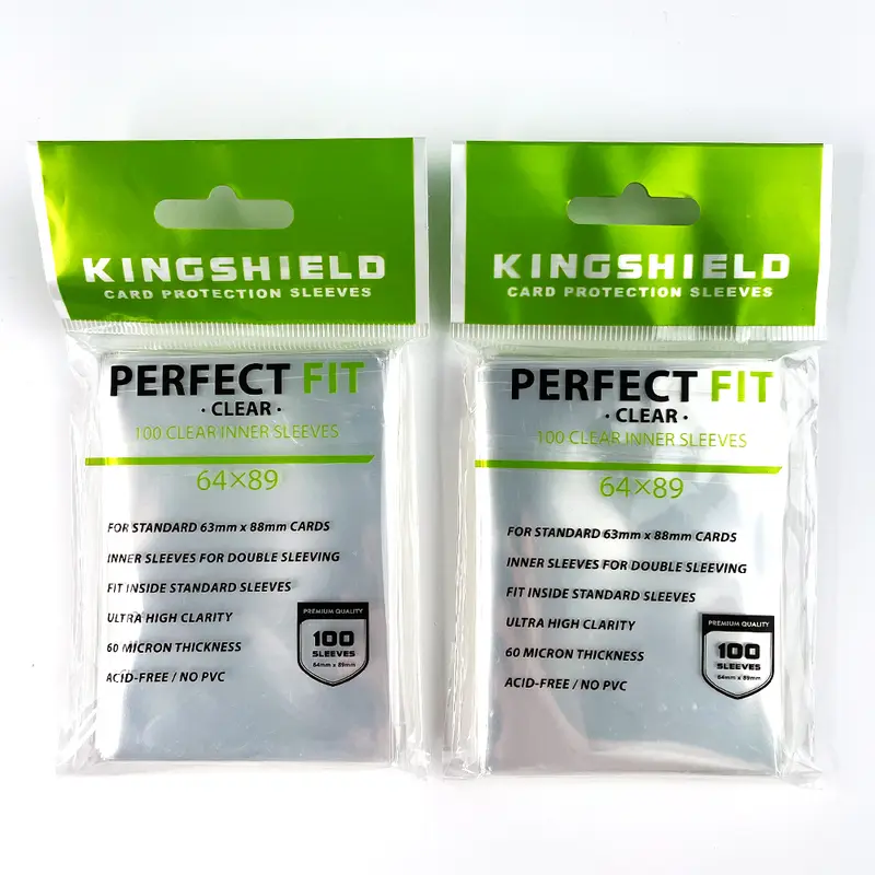 KINGSHIELD 100pcs/lot 64*89mm ClearCard Sleeve Perfect Fit Card Sleeve Card Protector Perfect Size PKM Inner Card Sleeves NO PVC - Image 2