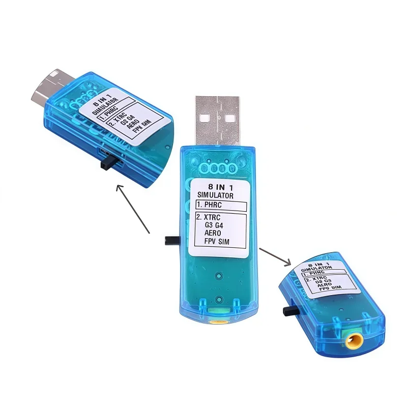 Simulateur de Vol USB 8 en 1 avec Câble Audio pour RC