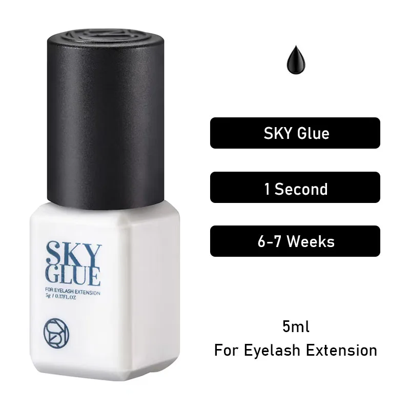 

1 Bottle Sky S Plus Glue Fake Eyelash Extension Supplies Black Cola Strongest Korea Adhesive Accessories 5ml Makeup Tools Beauty
