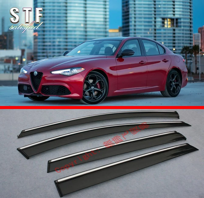 

Window Wind Deflector Visor Rain/Sun Guard Vent For Alfa Romeo Giulia 2017 2018 2019 Car Accessories Stickers