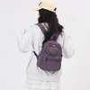 Small Canvas Backpacks For Women 100% Cotton School Bags For Teenage Girls Solid Purple Brand Korea Style Cloth Casual Satchels 1