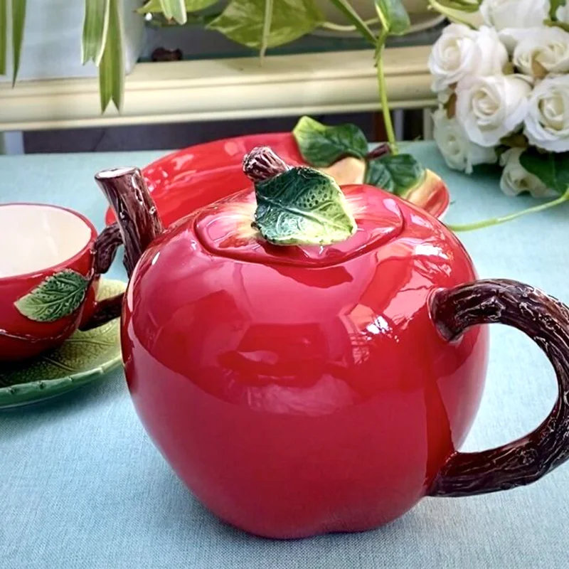 Teiera A Forma Di Giraffa In Ceramica Dipinta A Mano - Set Con 2 Tazze, 500 Ml, Ideale Regalo